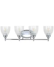 JONATHAN Y Marais 30in 4-Light Metal Glass LED Wall Sconce