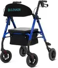 ELENKER All-Terrain Rollator Walker with 8” Non-Pneumatic Wheels, Sponge Padded