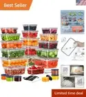 46-Piece BPA-Free Airtight Food Storage Containers Set - Stackable & Durable