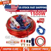 Car Audio Cable 1500W Amp Amplifier Install RCA Subwoofer Sub Wiring 8 Gauge US
