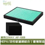 怡悅HEPA抗菌濾心/活性炭濾網組合 適用COWAY AP-1009 AP1009CH空氣清淨機