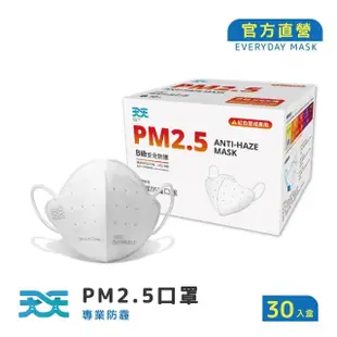 【天天】PM2.5 專業防霾口罩 白色(B級防護 30入/盒)
