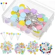 LALAFINA Sewing Pins Set 200 Pcs Flat Head Dressmaking Pins for Quilting Dressmaking Quilting Supplies Heads