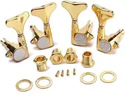 ibasenice Bass Tuning Pegs Set 4 Pieces Guitar Tuning Pegs with Mounting Screws Ferrules Bushings for Acoustic and Electric Guitar