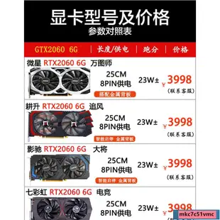 【蝦皮熱銷】華碩GTX1660 6G 1660Super 2060 二手拆機七彩虹直播遊戲吃雞顯卡