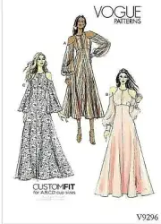VOGUE DRESS SEWING PATTERN 9296 6-14 Womens Cold Shoulder Custom Fit Uncut