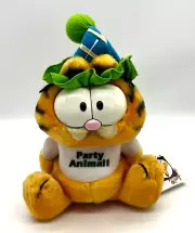 Vintage 1988 Garfield the Cat 10th Birthday Let's Party Plush Stuffed Toy DAKIN
