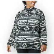 Eddie Bauer NWT Womens Ultrasoft Mock Neck Quarter-Zip Pullover Top, Black XXL