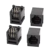 4Pcs Vertical Mount 6P6C RJ12 PCB Jack Network Telephone Connector