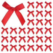 50-Pack Mini Craft Ribbon Bow 1.6x1.6 Inch for Craft DIY[Red]