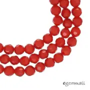 16" Red Bamboo Coral Faceted Round Beads 4mm #63038