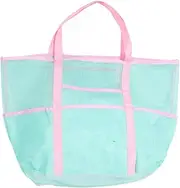 [WRITWAA] Portable Storage Bag Swim Storage Bag Foldable Tote Bag for Travel Portable Shower Bag Small Mesh Beach Bag Large Tote Bag Swim Gear Bag Mesh Shoulder Bag Beach Tote Bag Polyester