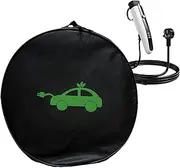 Jumper Cable Bag, Ev Charging Cable Bag, Oxford Heavy-Duty Weatherproof Protective Case for Electric Vehicle Accessories, Power Cord Storage, Ideal for Travel, 14.17x14.17x3.94 in