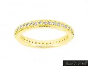 0.40Ct Round Diamond Milgrain Eternity Anniversary Band Ring 10k Yellow Gold I1