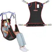 EZ Assistive Universal Full Body Patient Lift Sling for Patient Lift or Transfer, Lift Sling with Mesh Fabric Suitable for Bedridden,Elderly or Disabled to Bathing (Black, Small)