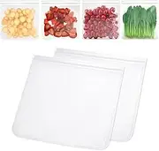 AYNKH 6 Pack Reusable Gallon Freezer Bags, 27 * 28CM/10.6 * 11Inch Extra Large Thick Ziplock Silicone Plastic Leakproof Sandwich Snack Fruits Lunch Food Storage Bags Meal Prep, Dishwasher Safe