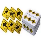 Set 6 Coaster Australia Roadsign Animals Kangaroo Koala Crocodile Metal Tin NEW