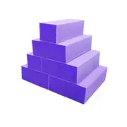 500 x Buffer 3-Way Sanding File Nail Buffing Block Purple White 80/100