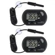 2Pack Digital Aquarium Thermometer with Large LCD Display, Reptile Thermomete...