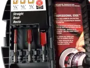 New Porta Cable 1/4 1/2 3/4 Straight Router Bits & Depth Gauge