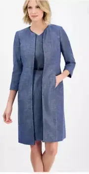 KASPER DRESS SUIT/SIZE 12/BLUE/NEW WITH TAG/LINED/RETAIL$280/LENGTH 40"/
