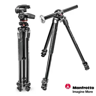 Manfrotto 曼富圖 290系列套組 豪華三節腳架+三向雲台套組 MK290DUA3-3W