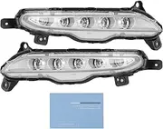 Gearwell LED DRL Fog Lamp, Daytime Running Light Pair, Compatible with Hyundai Tucson 2016-2018, LED Front Bumper Light, Clear Lens Replacement