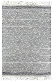 Labin Fringe Blue White Wool Rug