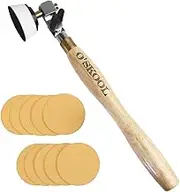 O'skool 50mm Bowl Sander Tool with Rotatable Spindle Head,10 Assorted 50mm Discs kit for Woodturning, Bowls, Large Goblets, Platters