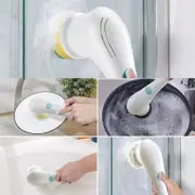Rechargeable Spin Scrubber Electric Cleaning Brush Cordless With 5 Brush Heads