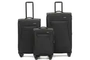 3pc Tosca Aviator 2.0 21" Carry On 28 32" Trolley Case Suitcase Luggage Black