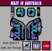 FOX style Factory 40 Fork Decals Stickers Oil Slick print/grey/black Laminated