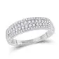 10k White Gold Round Diamond Pave Band Ring 1/2 Cttw