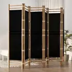 NNEVL Folding 6-Panel Room Divider 240 cm Bamboo and Canvas