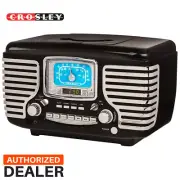 Crosley CR612-BK Black Corsair Retro AM/FM Radio Dual Alarm Clock CD Player