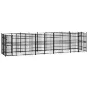 Dog Kennel Steel 16.59m² Large Outdoor Pet Cage Fence Run Pen House Enclosure