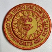 Vintage Girl Scouts Patch Fun Under The Sun Smiley Face Commonwealth 1980s Retro