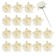 25Pcs Peonies Artificial Flowers, Fake Peony Flowers with Stems, Beige