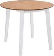 Mid-Century Modern Dining Table, Farmhouse Kitchen & Dining Table Leisure Table Dinner Table, Round MDF White