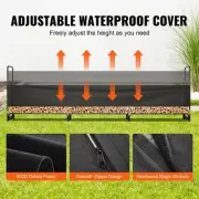 Robust 3.86m Outdoor Firewood Rack with Waterproof Cover, 400kg Capacity