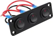 Garneck Automotive Cat's Eye Toggle Switch Panel Durable Abs Aluminum Easy Installation for Modification Accessories for Trailers Campers Boats