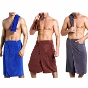 Men Beach Swim Towels 2pcs Microfiber Bath Towel Shower Wearable Pocket
