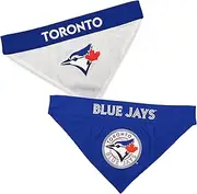 MLB Toronto Blue Jays Reversible Bandana Size XX-Large for Dogs & Cats. 2 Sided Sports Bandana,Premium Embroidery Team Logo, All MLB Teams Available