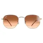 Ray-Ban Sunglasses Hexagonal RB3548N 9069A5 Polished Bronze Brown Gradient