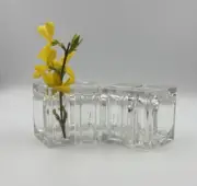 4 Clear Lucite Napkin Rings Holders Lillian Vernon Bud Vases Vintage 2.25"
