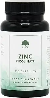 G&G Vitamins 22 mg Zinc (Picolinate) - 120 Vegan Capsules
