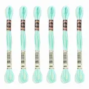 6 Skeins Embroidery Floss, Polyester Embroidery Threads Green White