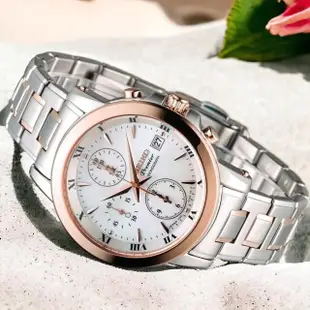 【SEIKO 精工】Premier 珍珠母貝 時尚 計時 腕錶 手錶 藍寶石 腕錶 禮物 母親節(7T92-0TG0S/SNDV68J1)