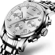 Sports Chronograph Quartz Watch with Calendar Display for Men