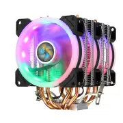 Colorful Backlit 3Pin 3 Fans 4 Copper Tube Dual Tower CPU Cooling Fan Cooler Heatsink for Intel AMD
